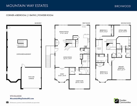 Floor plan for 4 beds, 3.5 baths, 3872 sqft